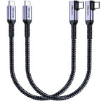 1FT USB 4 Cable Right Angle [2 Packs], 240W USB C Cable, 40Gbps High Speed Data Transfer with Single 8K or Dual 4K Display Video Dispaly Compatible with iPhone 16/16 Pro Max/16 Plus