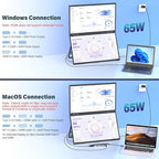 InnoView 23.8" Dual Portable Monitor 100% sRGB 3840x2160P 4K 315°Adjustable Dual Stacked Foldable Monitor Built-in Speakers Screen Extender with HDMI/USB-C/DP for Laptop Windows Mac