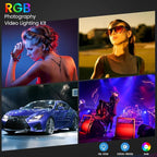 2-Pack RGB Photography Lighting Kit, 50W Bi-Color Professional LED Studio Lights, 2300k~8500k Dimmable Photo Lights for Photography Filming Camera Video Recording Stage Shooting Streaming TikTok