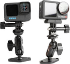 xik Metal 1/4"-20 Mount with Drill Plate Base for Monitors, Action Camera，CCTV Cameras, Camcorders, 360° Rotation Adjustable Camera Mount for Installation on Car Dashboard, Ceiling, and Walls