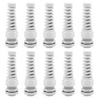 Strain Relief Cord Connector,LISTENJIALE 10Pcs NPT 3/8" Waterproof Cable Gland Flex Spiral Strain Relief Adjustable 5-10mm Cable Connector Nylon Joint with Gaskets(Grey)