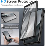 Vihibii for Samsung Galaxy Z Fold 6 Case with Card Holder & Slide Camera Cover & Screen Protector & Hinge Protection, Heavy Duty Rugged Wallet Phone Case for Samsung Galaxy Z Fold 6 2024, Black