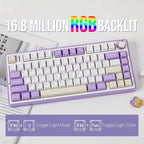 EPOMAKER x Aula F75 Gasket Mechanical Keyboard, 75% Wireless Hot Swappable Gaming Keyboard with Five-Layer Padding&Knob, Bluetooth/2.4GHz/USB-C, RGB (Purple, LEOBOG Reaper Switch)