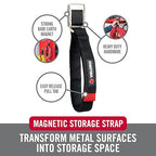 VELCRO Brand Heavy Duty Magnetic Storage Strap, Holds 15lbs, For Metal Surfaces such as Cabinets, Tool Boxes, Refrigerators and Shelves. Hang Tools, Extension Cords, Hoses, Large 24in x 1.25in