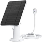 Solar Panel Charger Compatible with Arlo Pro 5S/Pro 4/Pro 3/Pro 3 Floodlight/Ultra/Ultra 2 Camera, 6V 4.5W Solar Panels Charging IP65 Weatherproof w/ 9.8ft Charging Cable Adjustable Wall Mount, 1 Pack