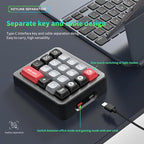 Adventurers K812 Wired Mechanical Numeric Keypad, 19-Key Hot-Swappable RGB Numpad, Macro Programmable, Detachable Type-C Cable, Game/Office Mode Switch – for PC/Laptop/Desktop (Black)
