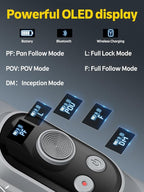 Professional Gimbal Stabilizer for Smartphone w/Wireless Charging OLED Display LED Light Focus Wheel, 3-Axis Phone Gimbal Stabilizer for iPhone 15 14 13 12 Pro/Max/Xs Galaxy S23-AOCHUAN Smart X Pro