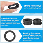 PATIKIL 29mm / 1-1/18 Inch Drill Hole,15/16 Inch ID Rubber Grommets, 3Pcs Top Hat Grommet for Wiring Eyelet Ring Gasket Automotive Firewall Cable Hole Plugs Wires Protection, Black