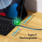 OYEEICE Keyboard Case for iPad 9th Generation - Wireless Detachable Keyboard Folio Cover with Pencil Holder for iPad 9th/8th/7th Gen 10.2 inch, iPad Pro 10.5" & iPad Air 3rd Gen - Black