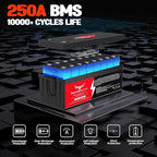 12V 600Ah Lithium LiFePO4 Battery with 250A BMS Grade A Cells Deep Cycle Rechargeable Battery,10000+ Cycles,Perfect for Golf Cart,Off Grid Applications (12.8V 600Ah-BLU)