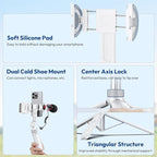 ULANZI TT88 Magnetic Tripod for iPhone, 57" Extendable Selfie Stick with Remote, 2-in-1 Phone Clip & Dual Cold Shoe Mounts-Lightweight Phone Tripod Stand for Vlogging, Travel, Video Recording (White)