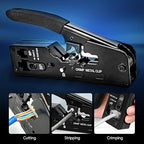 NOYAFA NF-8506 Network Cable Tester with RJ45 Crimp Tool, CAT5 CAT6 Network Tester, IP Scan, PoE Ping Test, Network Rate Test, Port Flashing, RJ45 RJ11 Ethernet Cable Tester with Crimper Stripper