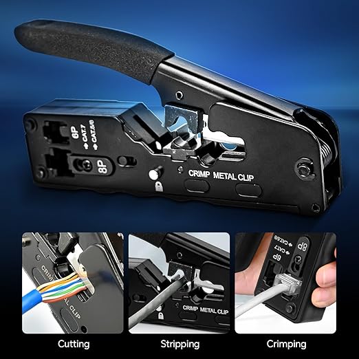 NOYAFA NF-8508 Network Cable Tester Kit with RJ45 Crimp Tool, Ethernet Cable Tester with Optical Power Meter, RJ45 Network Tester with Crimper Stripper Cutter for Cat5 Cat6 Cat7 8P8C