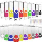 ABLAZE Flash Drives 16GB 20 Pack, USB 2.0 Thumb Drive Bulk with Lanyards Swivel Memory Stick U Disk 16GB Pendrive USB Pack (Mixcolors)