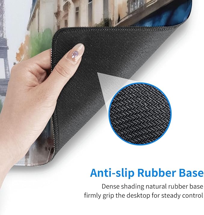 Gaming Mouse Pad, Large Non-Slip Rubber Base Mousepad, Keyboard Mouse Mat, Desk Pad with Stitched Edges, 31.5x11.8inch, Elfa Tower