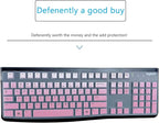 MUBUY Keyboard Cover Skin Protector for Logitech MK120 K120 Wired Keyboard, Protective Skin US Layout - Gradual Pink