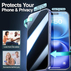 SMARTDEVIL 2PACK Privacy Screen Protector for iPhone 16 Plus Shatterproof Tempered Glass [True 28°Anti Spy] [9H Hardness] [Auto Dust-Elimination Install] [Bubble Free]