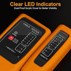 Network Cable Tester and Ethernet Tester with POE Detection, 300m Remote RJ45 Tester for Cat5/Cat6 Cable, Automatically Checks Continuity, Open, Short, Crossover (Battery Not Included)