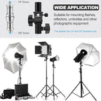 WELLMAKING U-Shape Camera Flash 180°Swivel Mount Bracket with Standard 1/4 to 3/8 inch Metal Male Screw Spigot Stud Compatible for Umbrella Softbox Reflector Holder Stand for Video Light Studio Light