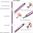 Penyeah 4-in-1 Stylus Pen for Touchscreens, Accurate & Versatile Capacitive Stylus Pen for iPhone,iPad,Android Phones,Tablets- Disc+Rubbe+Mesh Tips Universal for All Touch Screen Devices - Pinky Gold