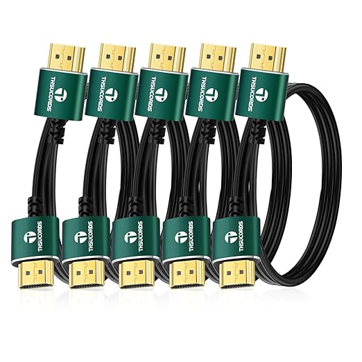 Slim HDMI Cables 1.6FT 5Pack, Ultra Soft & Thin HDMI to HDMI Cord, Extreme Flexible & Skinny HDMI Wire Supports High Speed 4K@60Hz 18gbps 2160p 1080p