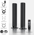 Sound Bar for Smart TV, Soundbar with Bluetooth/ARC/Opt/AUX Connect, Auto Volume Boost, 3 Equalizer Modes, 2 in 1 Detachable Soundbar for TV/PC/Gaming/Projectors