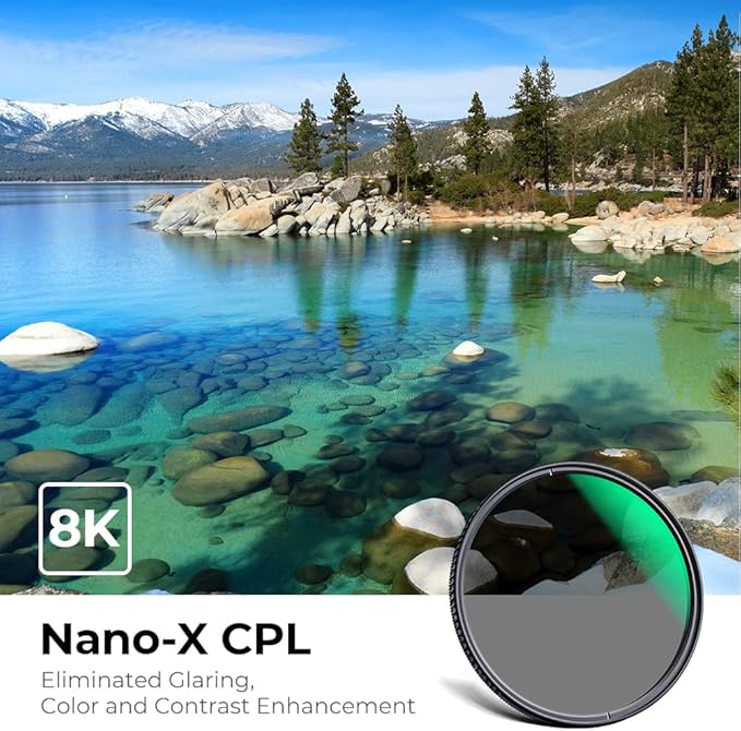 K&F CONCEPT 37mm Circular Polarizers Filter Polarizing Filter 28 Multi-Layer Coated Super Slim High Definition CPL Lens Filter (Nano-X Series)