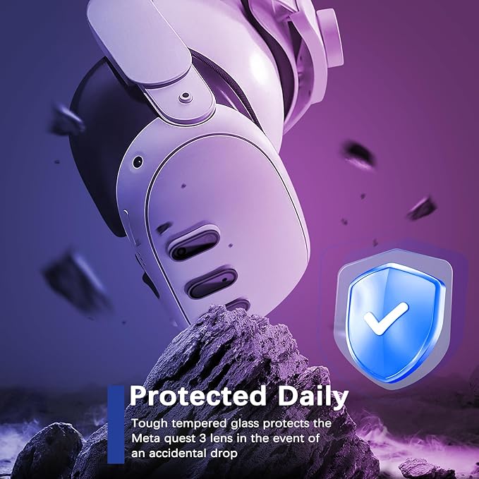 Camera Lens Protector for Oculus Meta Quest 3 Accessories, Thin 9H Tempered Glass, Alloy Frame, Anti-Scratch, Case Friendly, High Definition Lens Accessories (Black)