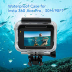 SHOOT Waterproof Housing Case for Insta 360 Ace Pro Diving Protective Underwater Shell with Quick Release Bracket & Thumbscrew Accessories