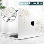 TWOLSKOO for M4 MacBook Air 13.6 inch Case 2025-2022 Release M4 A3240 M3 A3113 M2 A2681, Plastic Hard Shell & Screen Protector & Keyboard Cover & Trackpad Film, Florals X449