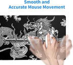 Dragon Gaming Mouse Pad - Black, Large (31.5x11.8 Inch), Non-Slip Base, Stitched Edge for Gaming & Office
