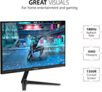 ViewSonic VX2418C 24 Inch 1080p 1ms 180Hz Curved Gaming Monitor with FreeSync Premium, Eye Care, HDMI and DisplayPort