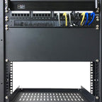 Jingchengmei 1U Disassembled Rack Mount Cable Management Panel with Brush for Cable Entry for 19-Inch Rack or Cabinet Black (BF01UAB2)