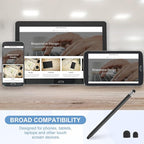 PATIKIL 5 Pcs Stylus Pens for Touch Screens, 2 in 1 High Sensitivity Universal Pen Capacitive Stylus for Phone Tablets Laptop Touch Screen Devices, Black