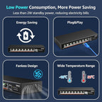 8 Port 2.5G Unmanaged Desktop Ethernet Switch with 10G SFP, 8 x 2.5G Base-T Ports, 60Gbps Switching Capacity, Compatible with 100/1000/2500Mbps, Metal Fanless, YuanLey 2.5Gbe Network Switch Wall Mount