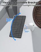5W Solar Panel Charger Compatible with Arlo Essential 2K Outdoor Camera(2nd Gen)/Essential Outdoor XL(2nd Gen)/Essential Spotlight, IP65 Waterproof 10ft USB-C & Micro USB Cable & Wall Mount, 2 Pack