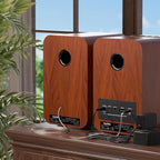 Saiyin Bluetooth Bookshelf Speakers for Record Player,Active Speakers with 3 Inch Woofer, Powered Speakers with Optical/AUX/TV-ARC Input for Turntable, PC and TV