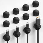 Lamicall 12Pack Magnetic Cord Organizer, Desk Desktop Dorm Organizer Decor Accessories, Silicone Mini Cable Management Clips for Phone Charger Cable, Cord Holder for Nightstand Home Office