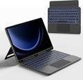 nimin Detachable Keyboard Cases for 12.4-inch Samsung Galaxy Tab S7+/S8+/S7FE, Built-in S Pen Holder, Trackpad, 7-Color Backlit, Shortcut Keys, Infinite Viewing Angles Stand, Auto Sleep/Wake