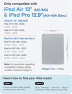 MOFT Dynamic Folio Case for iPad Air 13 Inch M3/M2 (2025/2024), iPad Pro 12.9 6th/5th/4th Gen, Silm Magnetic Stand Case with 20+ Viewing Angles, Auto Wake/Sleep, Cement x Sapphire