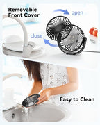 USB Desk Fan, 5 Inch Mini Portable, 3 Speeds Strong Airflow Personal Desktop, Detachable Cooling Fan 360° Rotation Quiet Small Fan for Desk Home Office Travel Car, Black, 5ft Cable