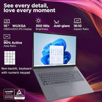 Lenovo Laptop Computer for Home Student Business, IdeaPad Slim 3, Intel i7-13620H (Beat Ultra 7 255U), 16GB DDR5 RAM, 512GB PCIe SSD, 16" FHD+, WiFi 6, Type-C, HDMI, Luna Grey, Windows 11 Pro, Wendbo