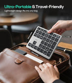 Nulea Wireless Number Pad Bluetooth 5.0 & 2.4G Portable Numeric Keyboard, USB-C Rechargeable, 34-Keys Bluetooth Keyboard for Data Entry, Compatible for Laptop, Mac, iMac, Tablet, PC Desktop
