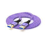 USB to USB Cable, 6FT USB 3.0 Male to Male Type A to Type A Cable Data Transfer USB Cord Double End USB Cable for Hard Drive Enclosures, Laptop Cooler, DVD Player, TV, USB 3.0 Hub, Camera, Set Up Box