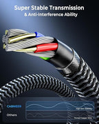 8K HDMI Cable 50 ft, 48Gbps High Speed HDMI 2.1 Cable, Braided HDMI Cable 2.1 8K 60Hz 4K 120Hz Support for HDR eARC HDCP 2.2/2.3, HDMI Cord Compatible with HDTV, Laptop, Monitor, PC