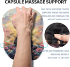 Ergonomic Raised Mouse Pad Wrist Support with Bilateral Slope Memory Foam Mousepad for Wrist Rest and Carpal Tunnel Pain Relief 11.8x7.9〃Flower Sea Cat