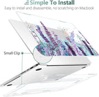 DONGKE for M4 MacBook Pro 16 Inch Case 2024 2023 2021 A3403 A3186 M3 A2991 M2 A2780 M1 A2485 Pro/Max Chip, Plastic Hard Shell Case & Keyboard Cover for Mac Pro 16 with Touch ID, Lavender Flowers