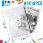 18 Pack A4 Mesh Zipper Pouch Bags, Zipper Pouches of Office Supplies, File Bags for Classroom Organization, Puzzles, Board Game Storage