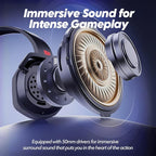 NUBWO G06 Dual Wireless Gaming Headset with Microphone for Ps5, Ps4, PC - 23ms Low Latency Audio - 100-Hour of Playtime - 50mm Drivers (Black-Red)
