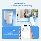 WiFi Hygrometer Thermometer with Swiss Sensor 3 Pack, Bluetooth 5.0 Dual Mode, 300-Day Data Storage, 9-Month Battery, IP65 Waterproof for Home, Greenhouse, Reptile Tank